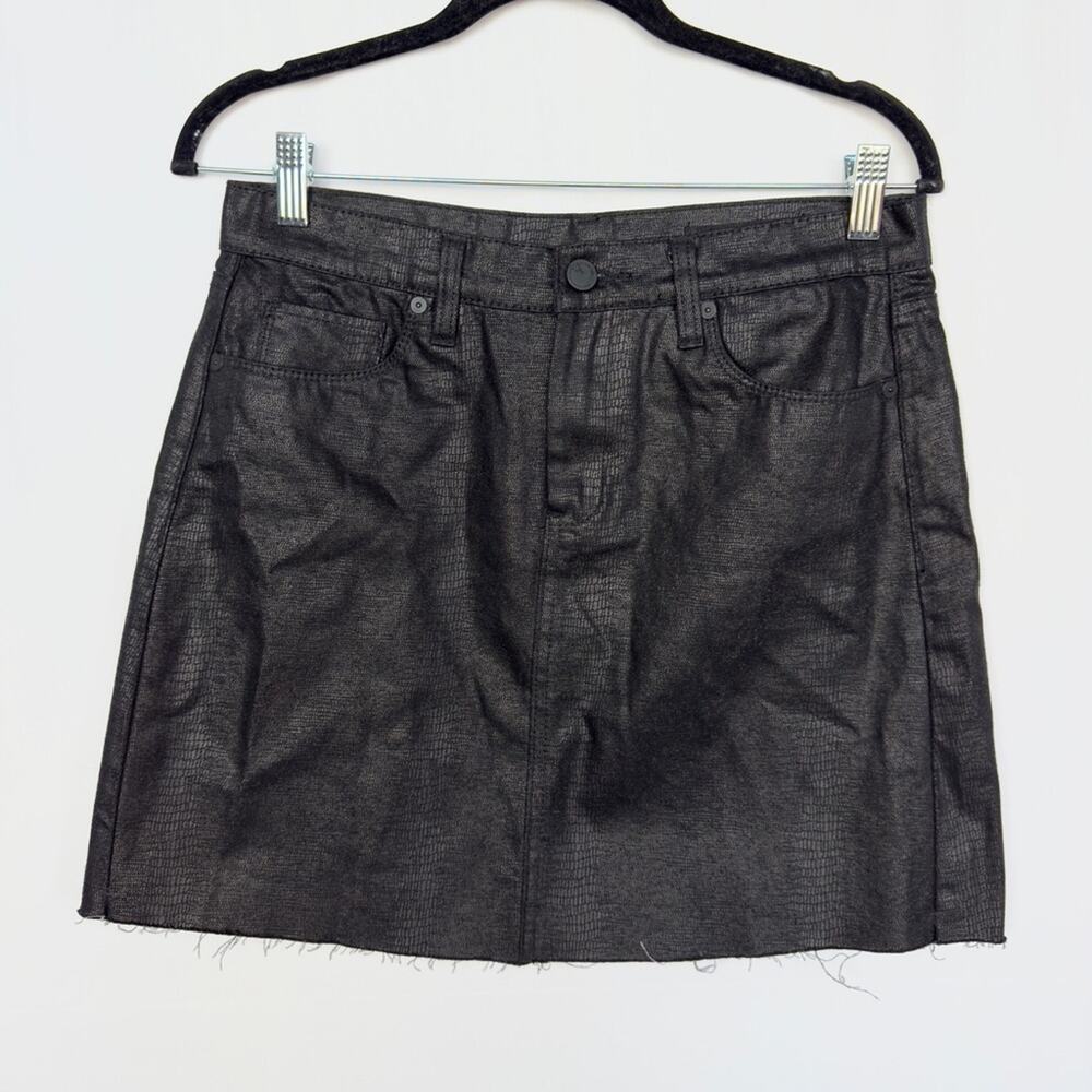 Blank NYC Black Snake Skin Cotton Mini Skirt Size 27